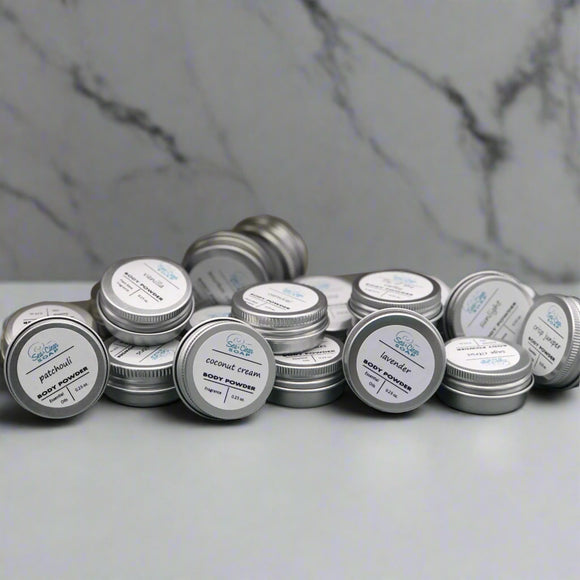 Body Powder, 20 Different Trial Size Scents in a Gift Box
