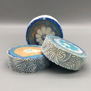 Kaleidoscope Soap with Lace Rim