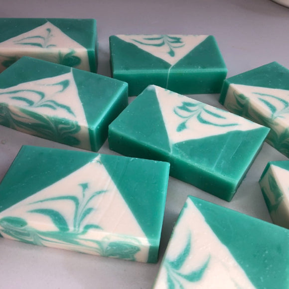 Green and White Soap Bar