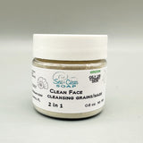Clean Face, Cleansing Grains/Clay Mask, 2 in 1 - Green for Oily and Combo Skin