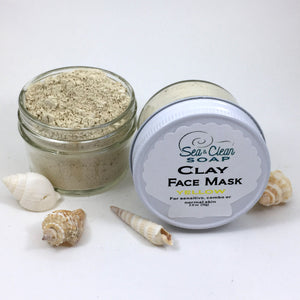 Clay Face Mask – Yellow   For sensitive, combo and normal skin / SEA and CLEAN Soap
