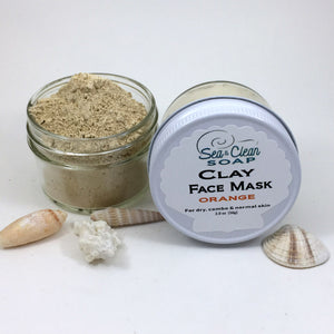 Clay Face Mask – Orange   For Dry, Combo and Normal Skin / SEA and CLEAN Soap