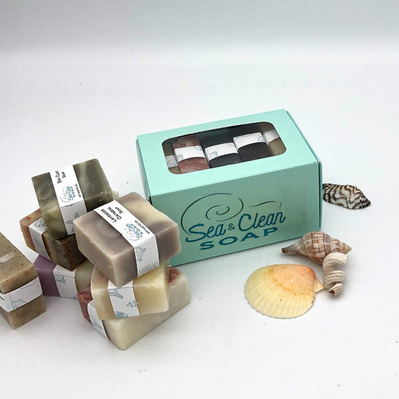 Natural Soap Samples, 7 Mini Bars in a Gift Box